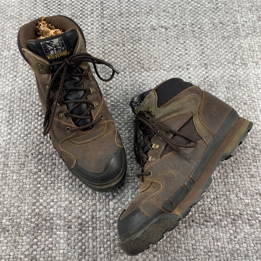 Wolverine Work Boots Mens Brown Leather Suede ANSI Z41 PT91 Hiking Utility 9.5